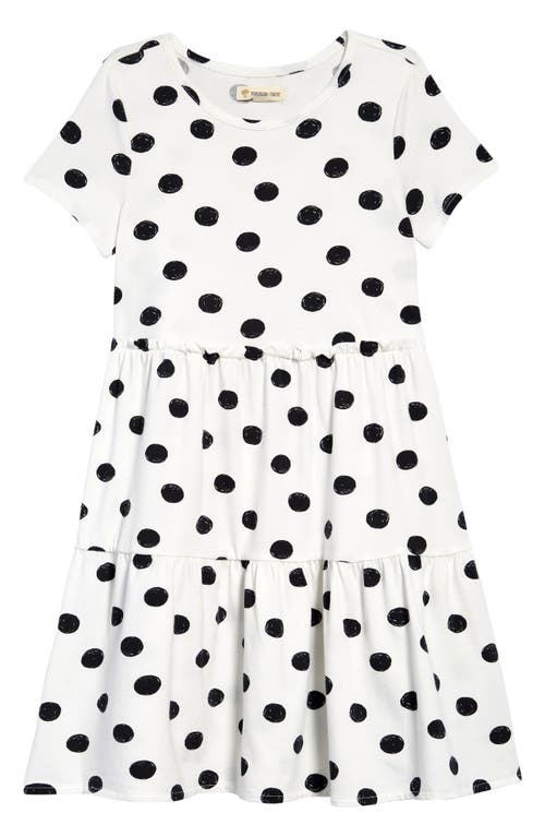 Tucker + Tate Kids' Tiered Print Dress in Ivory Egret Marker Dot