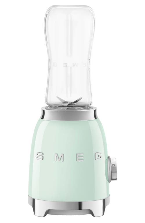 Shop Smeg Personal Blender & Bottle To Go Set In Pastel Green