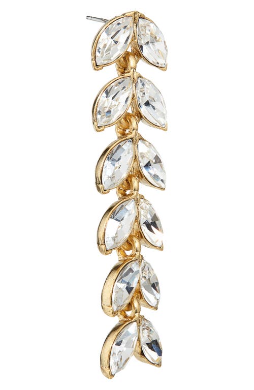 Shop Oscar De La Renta Crystal Leaf Linear Drop Earrings