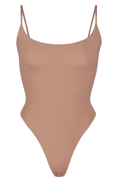 Waist Trainer Bodysuit Shapewear for Women Tummy Control Body Shaper  Seamless V Neck Thong Bodysuit Jumpsuits (Color : Brown, Size : XX-Large)