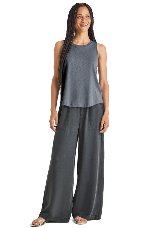 Shop Splendid Angie Lyocell & Linen Palazzo Pants In Lead