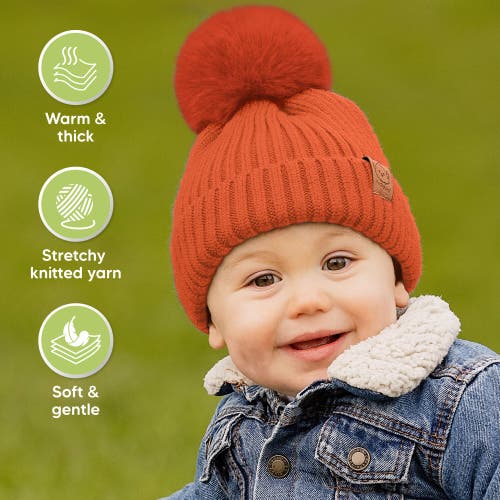 Keababies 2-pack Pom Knitted Beanie In Ember