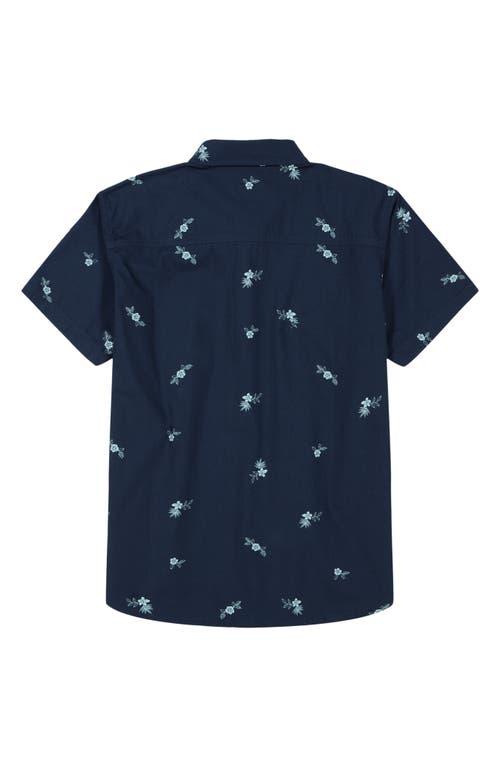 QUIKSILVER QUIKSILVER KIDS' VACATION SHORT SLEEVE COTTON BUTTON-UP SHIRT 