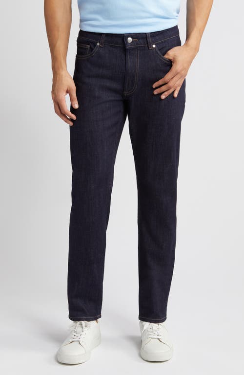 Peter Millar Crown Crafted Washed Five Pocket Straight Leg Jeans Dark Indigo at Nordstrom,