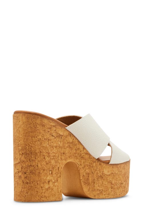 Shop Steve Madden Saffron Platform Sandal In Bone Leather