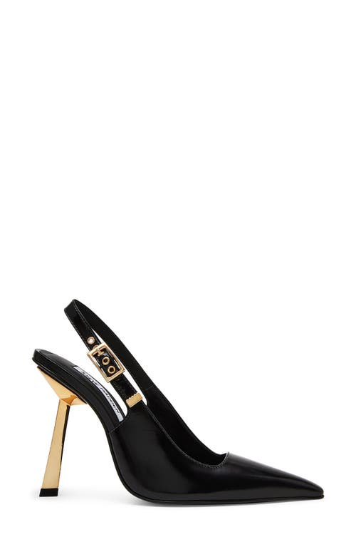 Shop Steve Madden Divine Slingback Pump In Black Leather