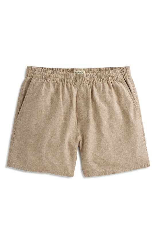 Shop Madewell Everywear Linen Twill Shorts In Light Sand