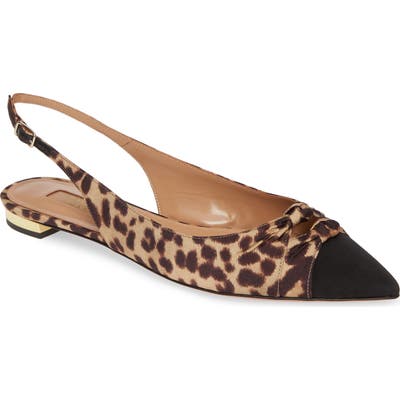 Aquazzura Mondaine Slingback Flat, Brown