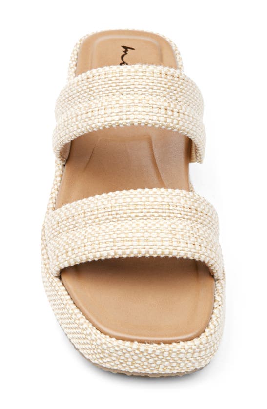 Shop Me Too Lindy Raffia Platform Slide Sandal In Natural Gold