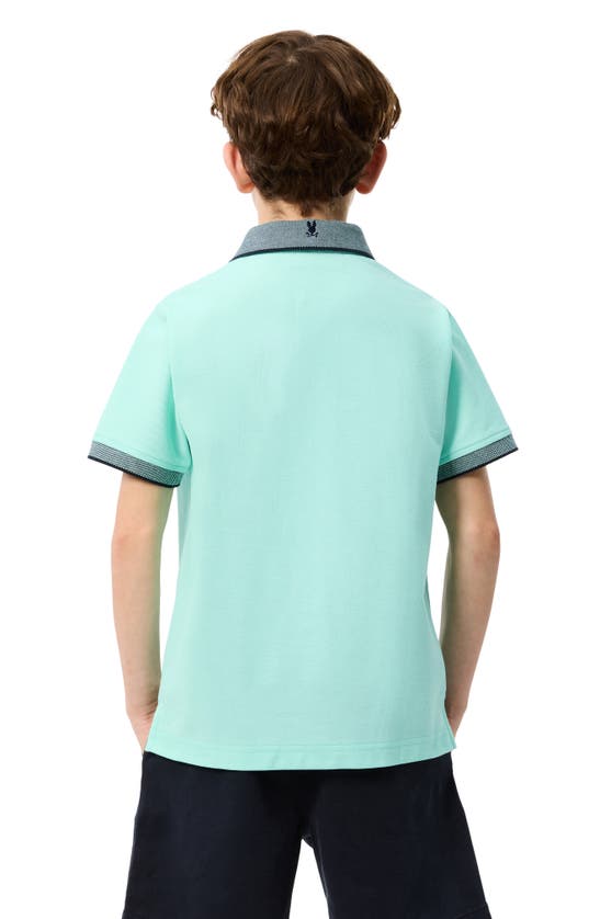 Shop Psycho Bunny Kids' Southport Cotton Piqué Knit Polo In Beach Glass