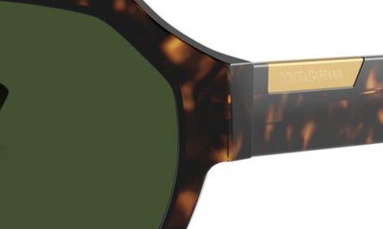 Shop Dolce & Gabbana 56mm Square Aviator Polarized Sunglasses In Havana