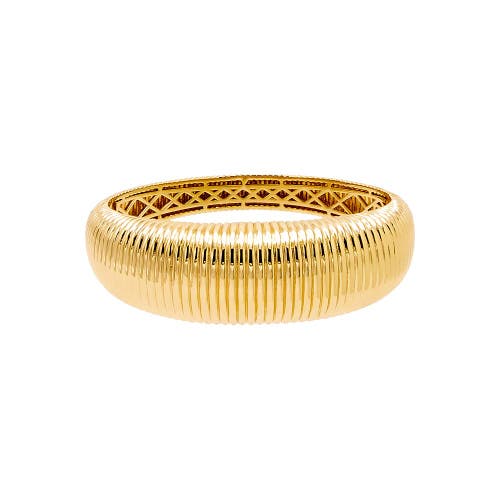 Shop Adina Eden By  Ridged Snake Chain Graduated Bangle Bracelet In Gold