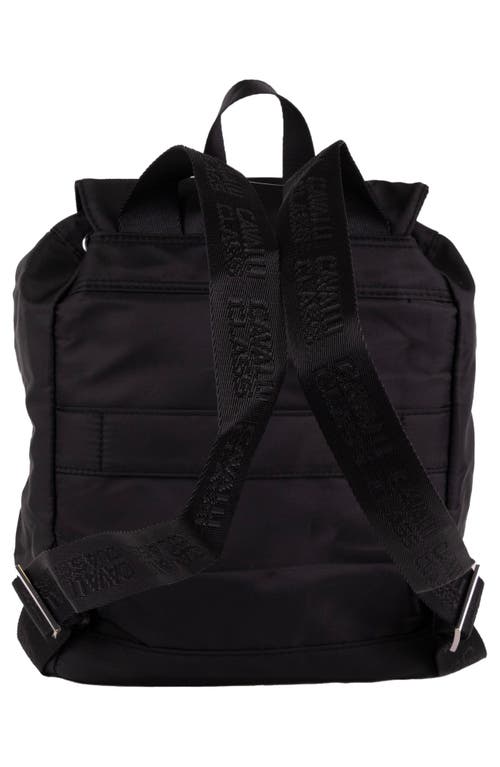 Shop Roberto Cavalli Travel Backpack In Black/silver