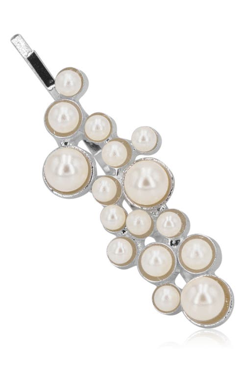 Brides & Hairpins Imitation Pearl Hair Clip in Silver at Nordstrom
