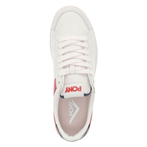 Shop Pony M-pro Low Sneakers In White/navy/red