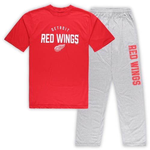 PROFILE Men's Detroit Red Wings Red/Heather Gray Big & Tall T-Shirt & Pants Lounge Set