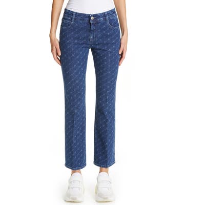 Stella Mccartney The Skinny Kick Crop Flare Jeans, Blue