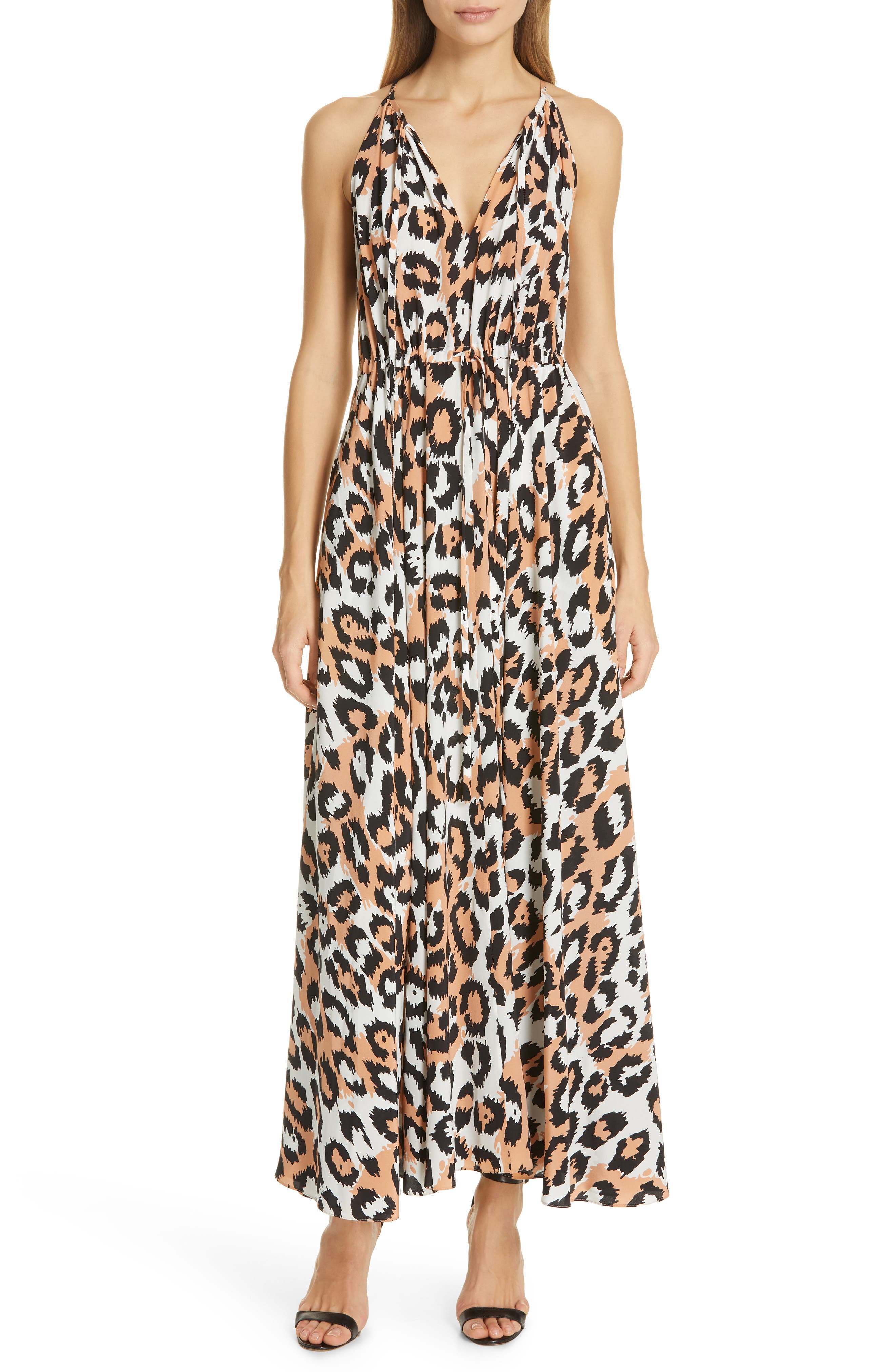 Dvf Sierra Silk Maxi Dress, Beige