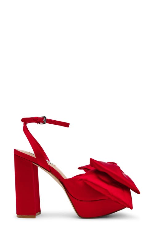 Shop Steve Madden Lively Platform Sandal In Red Satin