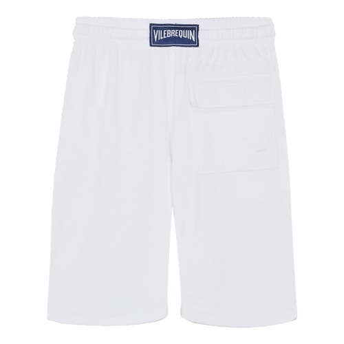 Shop Vilebrequin Solid Organic Terry Bermuda Short In Blanc