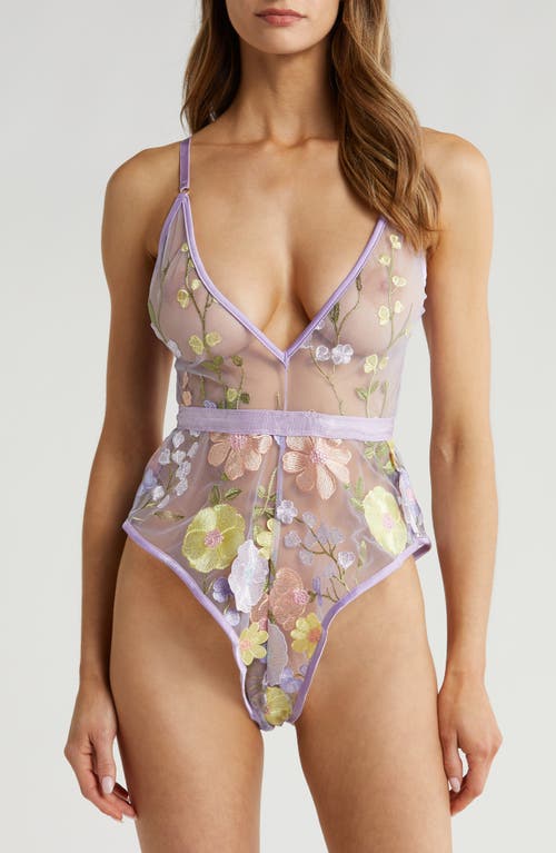 Embroidered Teddy in Pastel Floral