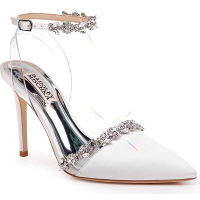 Badgley Mischka Adelina Ankle Strap Pump, White