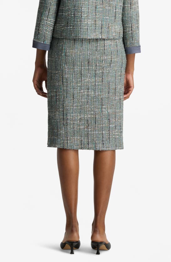 St John Lurex Tweed Skirt In Slate Multi