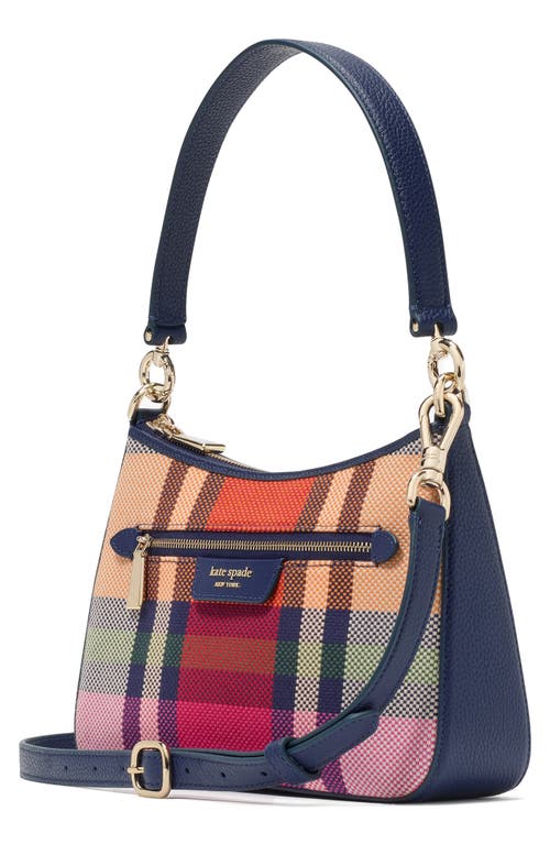 Shop Kate Spade New York Hudson Grand Plaid Shoulder Bag In Pink Multi