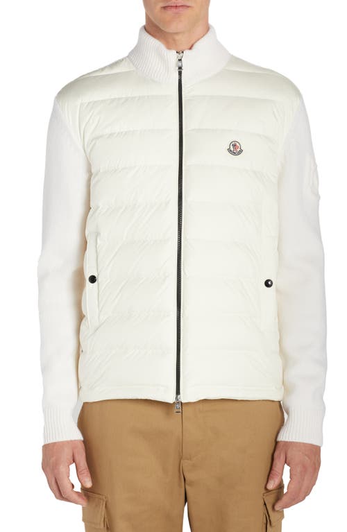Moncler Mixed Media Jacket in White at Nordstrom, Size Medium