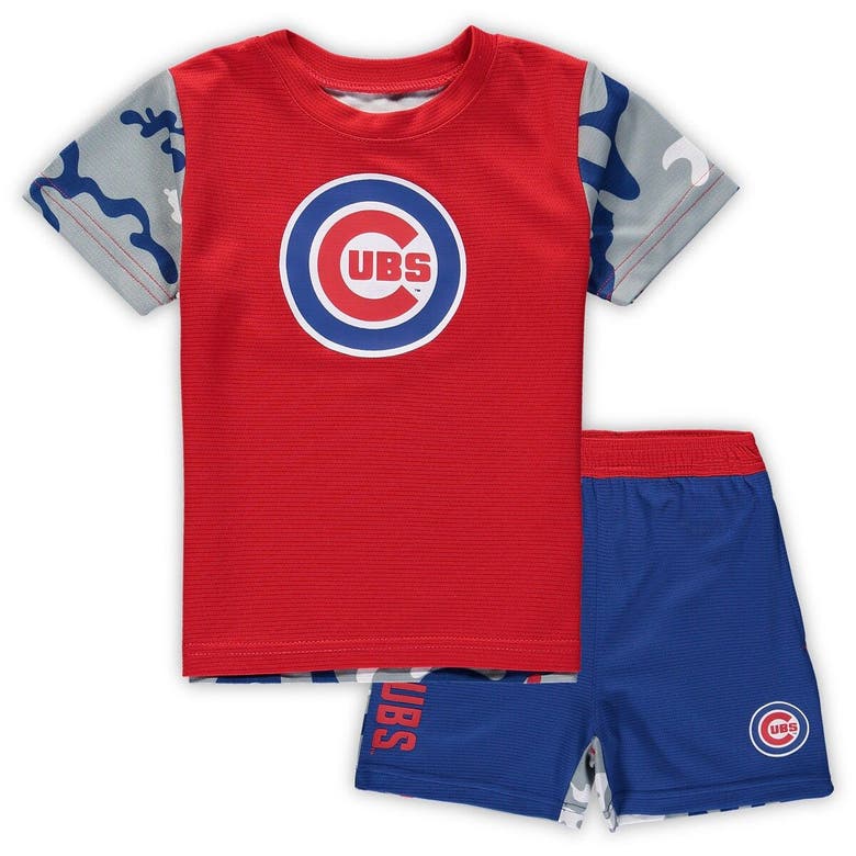 Outerstuff Kids' Toddler Red/royal Chicago Cubs Pinch Hitter T-shirt & Shorts Set