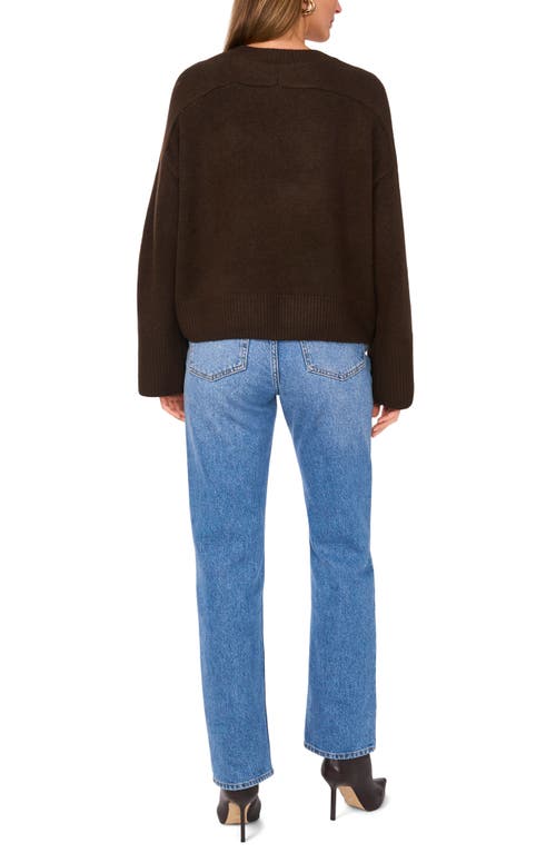Vince Camuto Raglan Wide Sleeve Crewneck Sweater In Chocolate