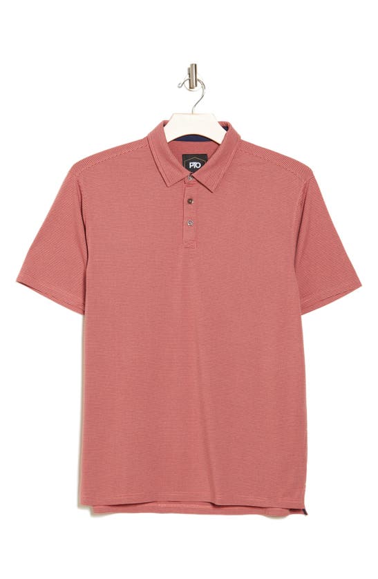 Shop Pto Tee Time Stripe Polo In Red
