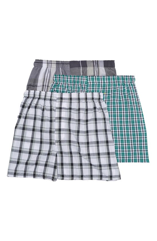 Nordstrom Rack Woven Boxer In Green Alpine- Grey Multi