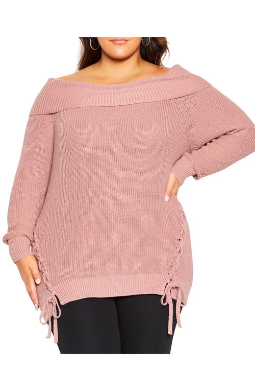 City Chic Jumper Intertwine Sweater in Blush at Nordstrom, Size Xs
