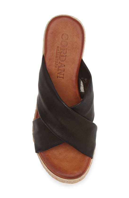 Shop Cordani Bella Espadrille Wedge Sandal In Black Leather
