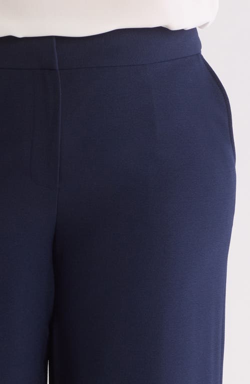 Tahari Asl Wide Leg Pants In Deep Navy