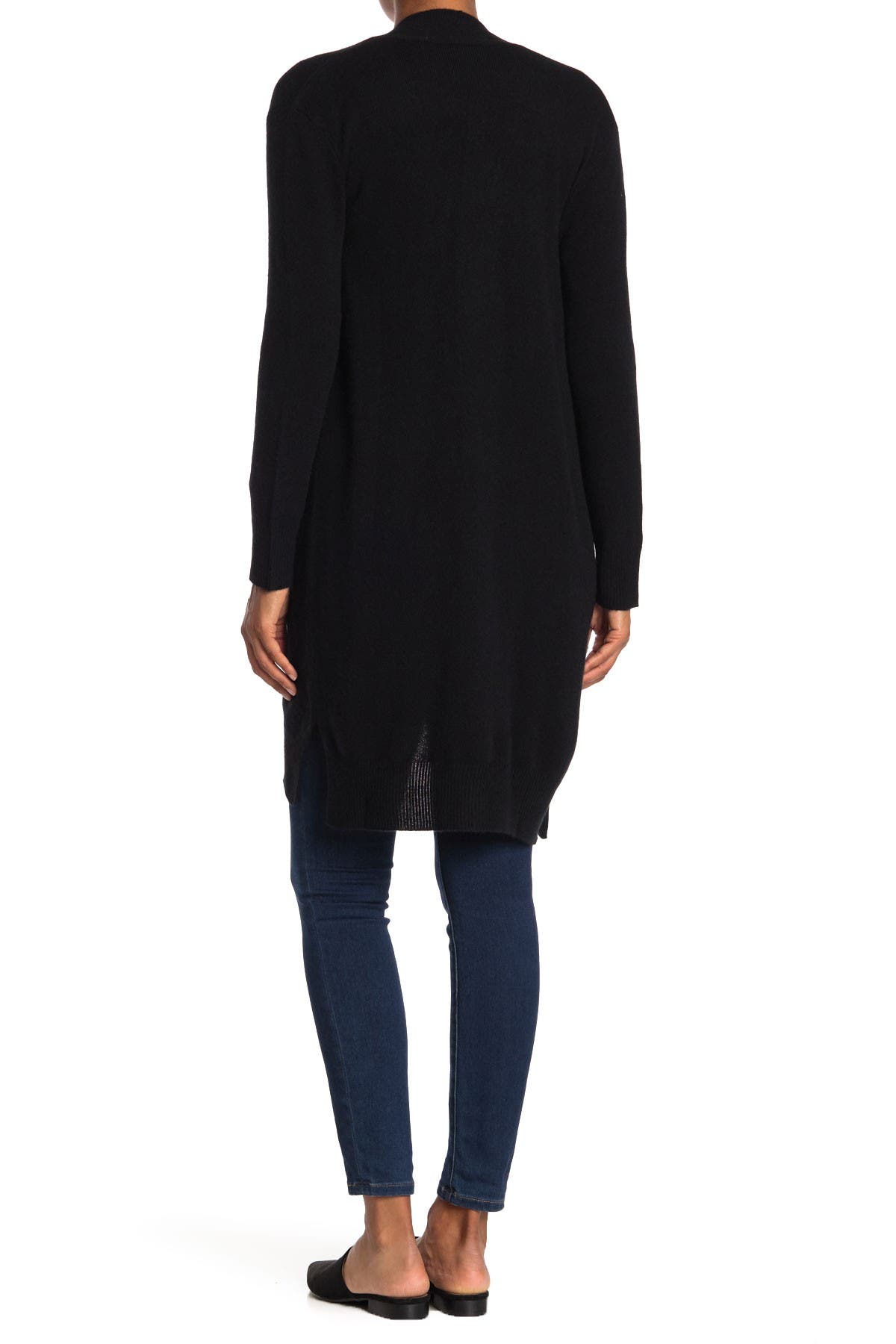 Amicale Cashmere Open Front Duster In Black