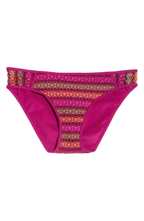 Becca Driftwood Stretch Lace Hipster Bikini Bottoms Pomegranate at Nordstrom,