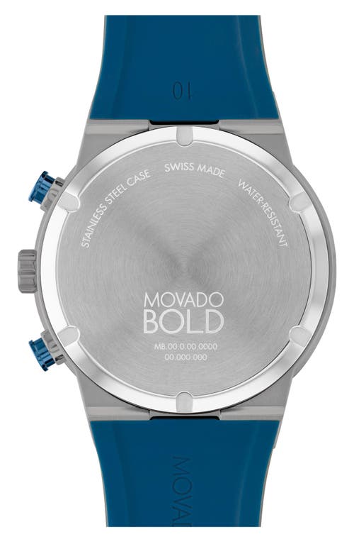 Movado Men's Bold Fusion Swiss Quartz Chrono Blue Silicone Watch 44.50mm In Blue
