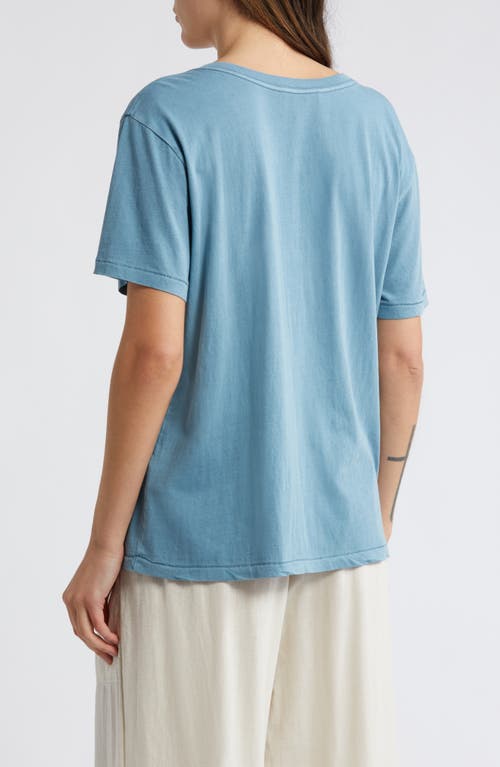 Shop Treasure & Bond Oversize V-neck Cotton T-shirt In Blue Provincial