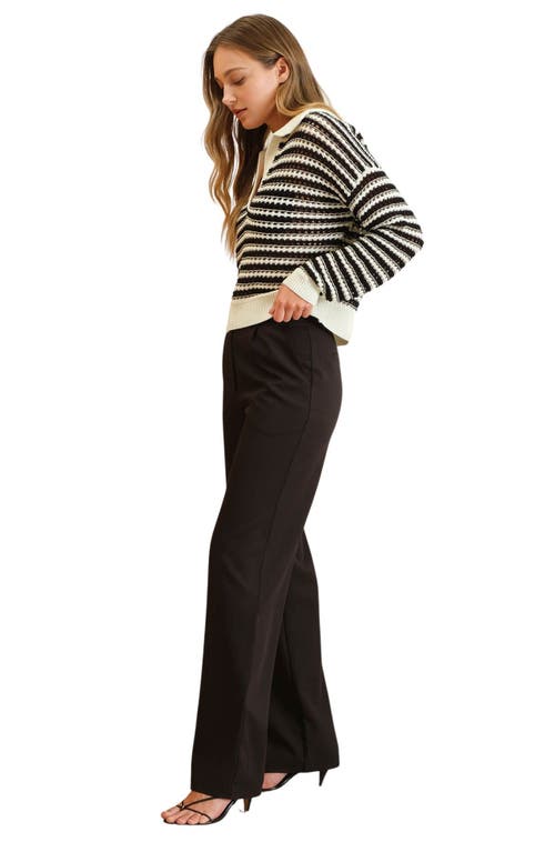 BLU PEPPER BLU PEPPER STRIPE CROP POLO SWEATER
