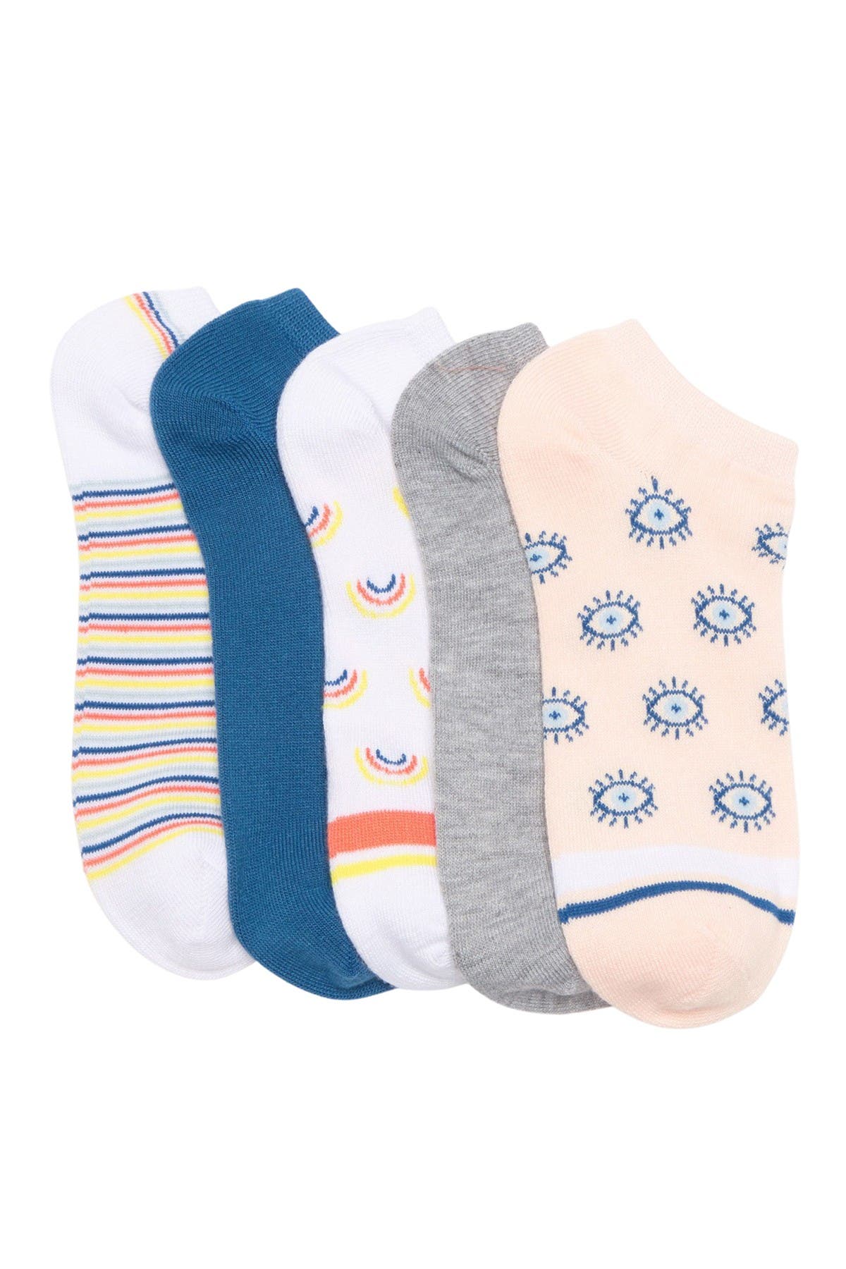 Abound Fun Ankle Socks In White Varsity Stripe