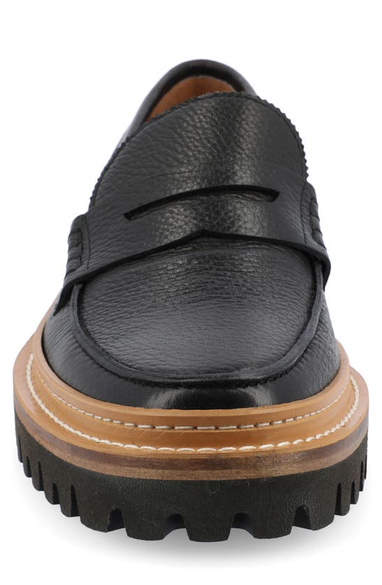 Shop Taft The Country Lug Sole Penny Loafer In Black