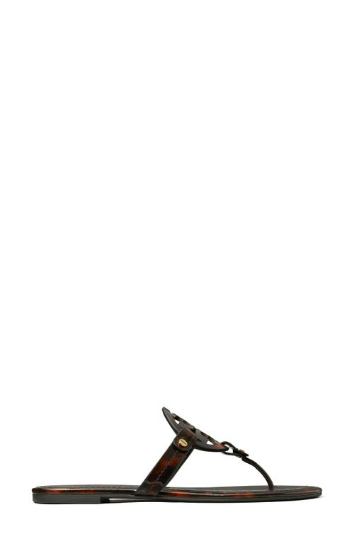 Tory Burch Miller Tortoise-print Leather Sandals In Tortoise Patent