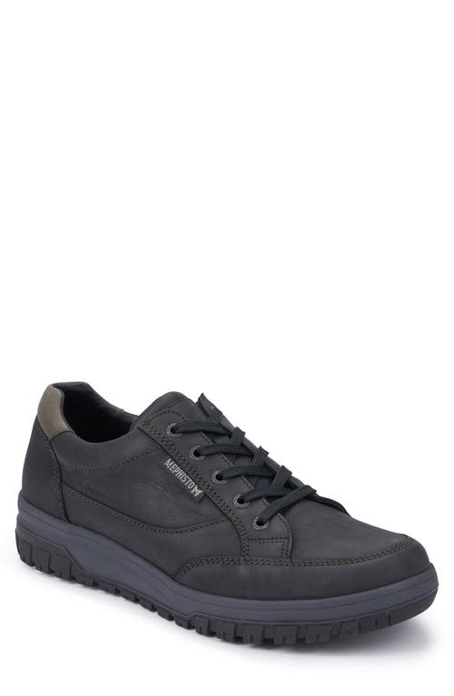 'Paco' Waterproof Walking Sneaker in Black Leather