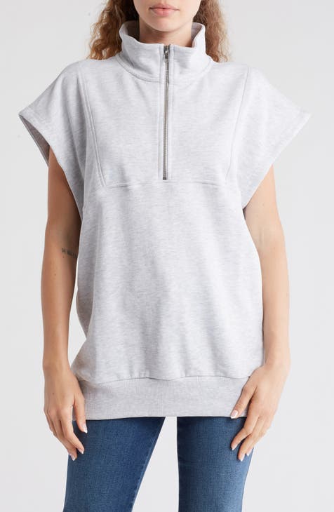 Sleeveless Quarter Zip Sweatshirt