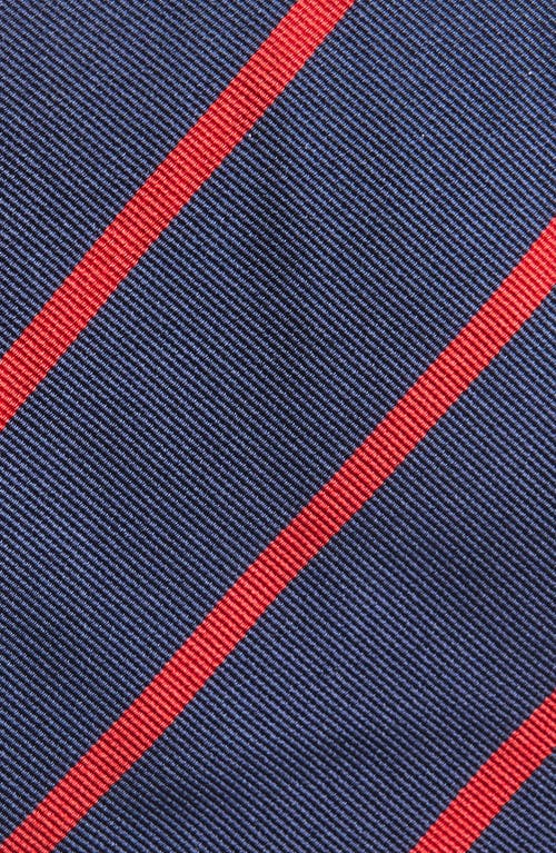 Ralph Lauren Purple Label Super Repp Stripe Silk Tie In Navy/red