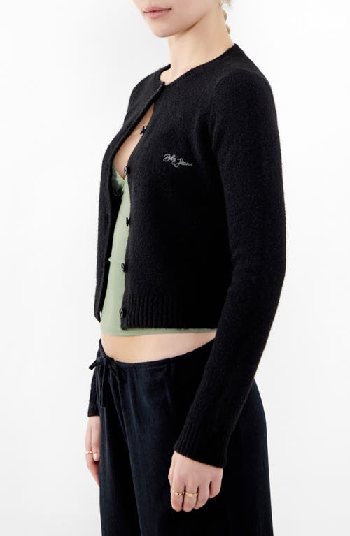 Shop Bdg Urban Outfitters Cozy Crewneck Cardigan In Black