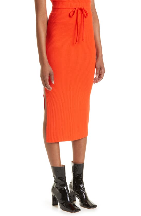 Shop The Range Ribbed Midi Skirt In Fuego
