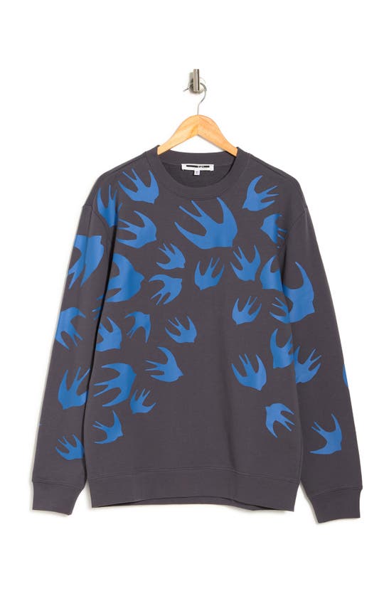 Mcq By Alexander Mcqueen Alexander Mcqueen Flying Birds Pullover In Black Blue ModeSens